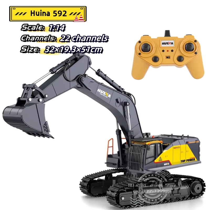 Rc Excavator Hydraulic - HUINA 592 1:14 Big Remote Control