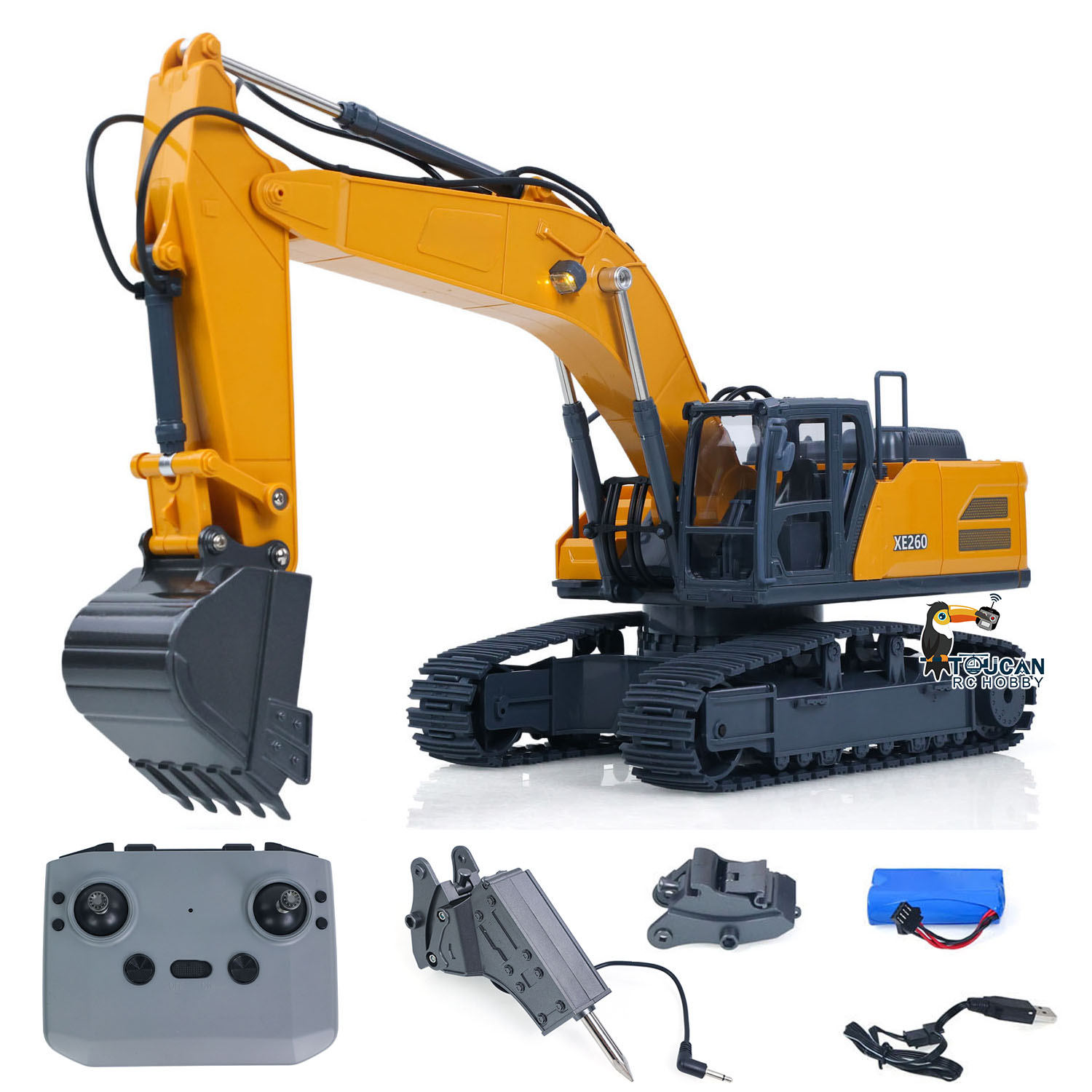 1/18 HUINA XE1260 Electric RC  - Rc Excavator Hydraulic ulasan dan harga