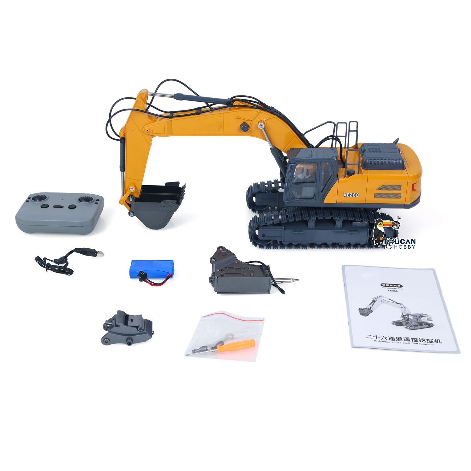 1/18 HUINA XE1260 Electric RC  - Rc Excavator Hydraulic ulasan dan harga