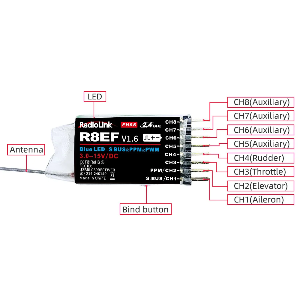 Radiolink R8EF Receiver 2.4G 8 - Receiver Sbus 8Ch ulasan dan harga