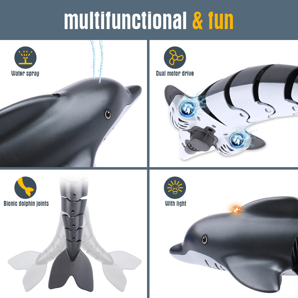 Shark  Rc Dolphin whale Spray  - Rc Submarine Water ulasan dan harga