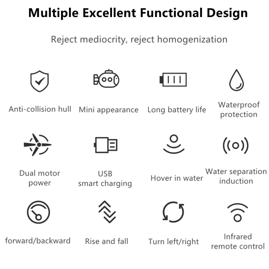 Simulation Micro Wireless Remo - Rc Submarine Water ulasan dan harga