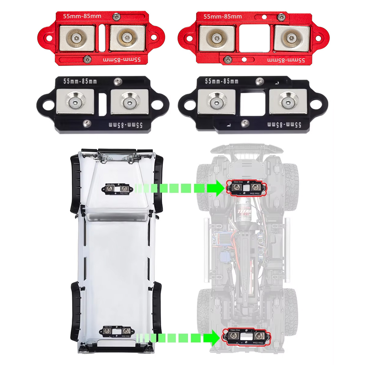 4PCS 55-85mm Adjustable Magnet - Body Shell Rc ulasan dan harga